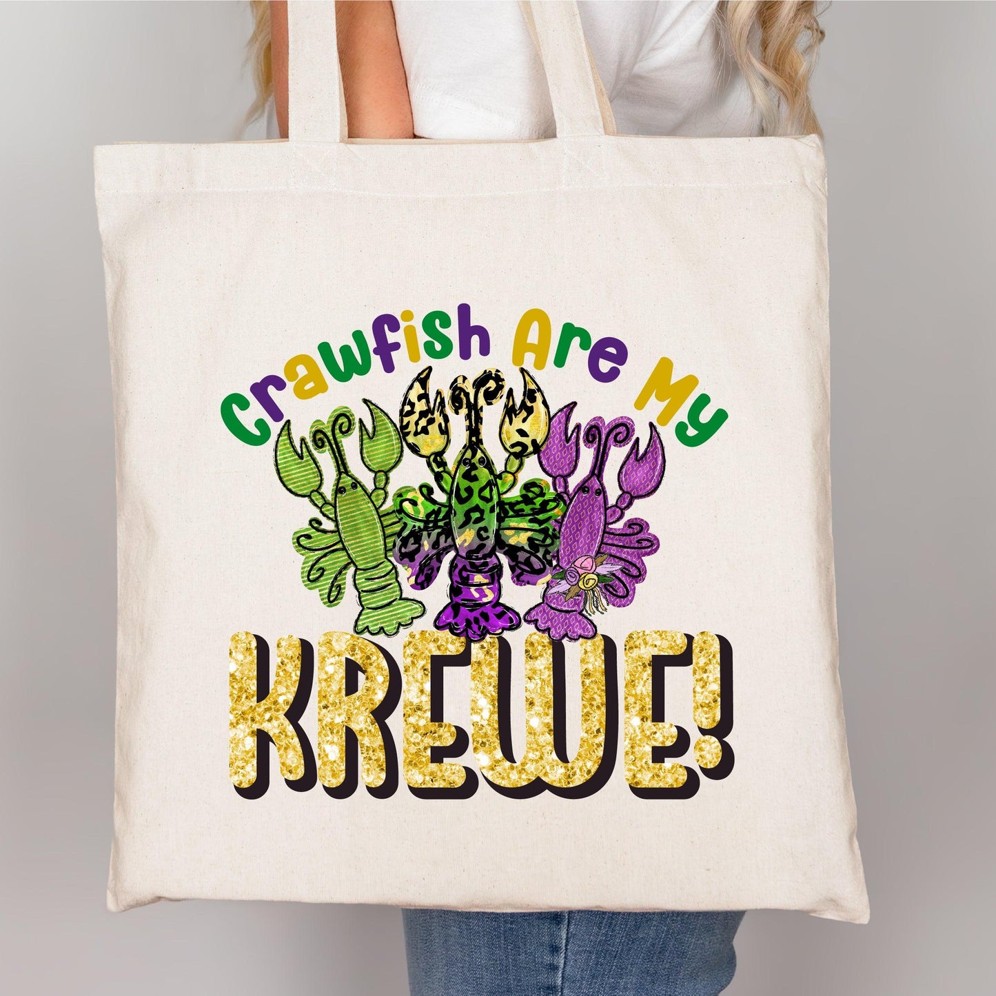 Crawfish Are My Krewe Mardi Gras DTF Transfer – Colorful Crawfish Design - Nashville Design House