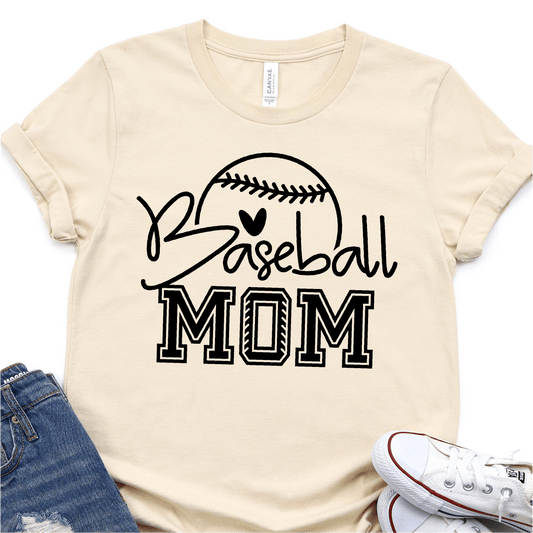 Cute Baseball Mom - Black - Baseball DTF Transfer - Nashville Design House