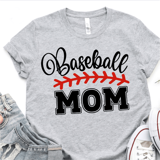 Cute Baseball Mom with Baseball Stitch - Baseball DTF Transfer - Nashville Design House