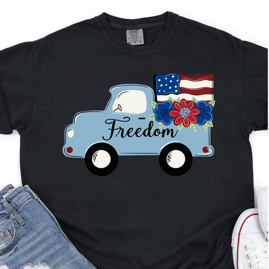 Cute Retro Freedom Truck - 4th of July DTF Transfer - Independence Day T-shirt Transfer - Nashville Design House