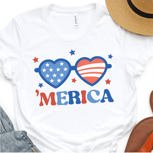 Cute Sunglasses - Merica - 4th of July DTF Transfer - Independence Day T-shirt Transfer - Nashville Design House