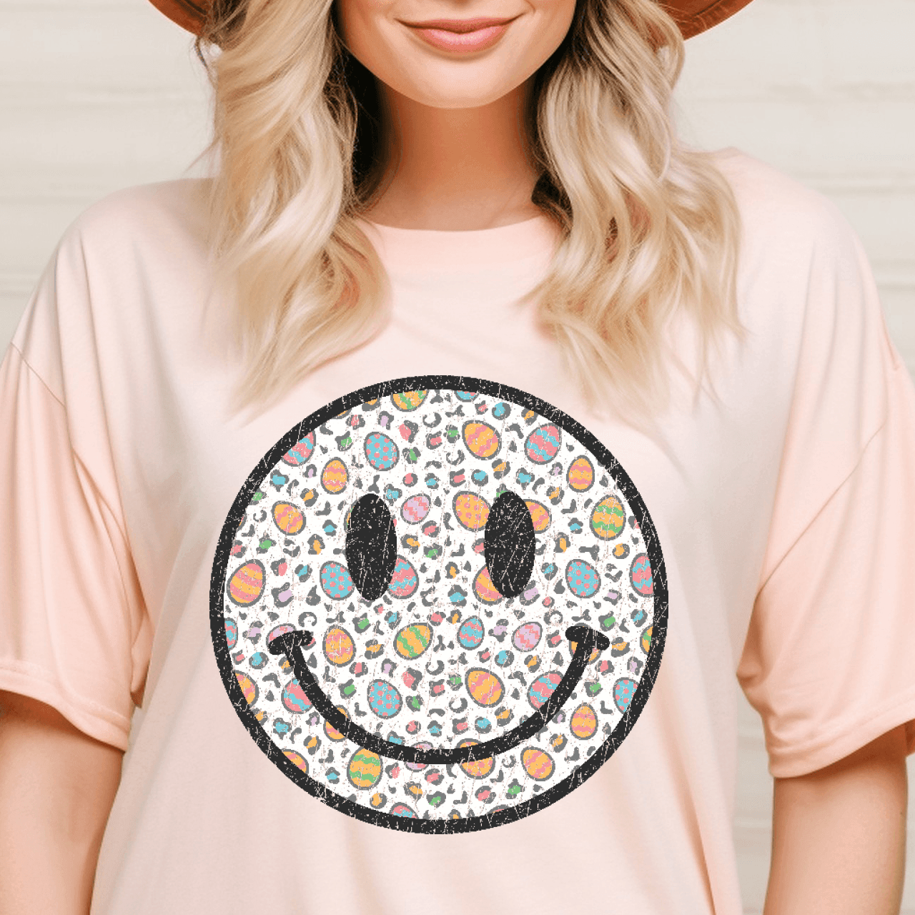 Distressec Easter Egg Retro Smiley Face - DTF Transfer - Nashville Design House