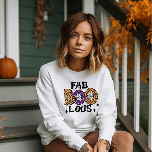 Fab-Boo-Lous - Purple and Leopard - Spider Web - DTF Transfers - Halloween Tshirt Transfer - Nashville Design House