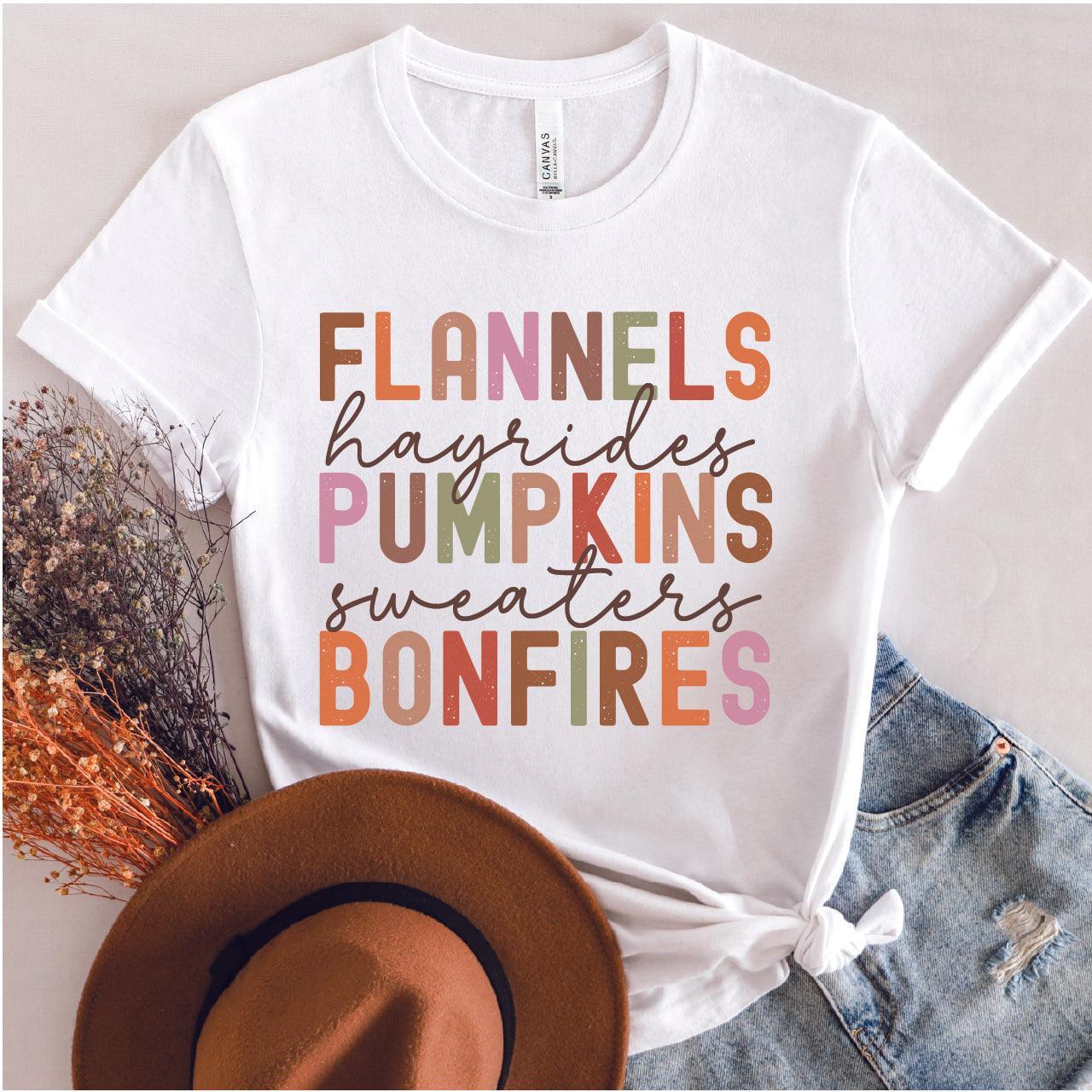 Flannels Hayrides Pumpkins Sweaters & Bonfires DTF Transfer - Nashville Design House