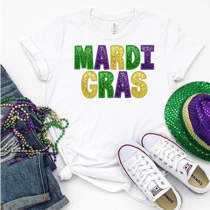 Glitter Letters, Mardi Gras DTF Transfer Print, T-Shirt Transfer - Nashville Design House