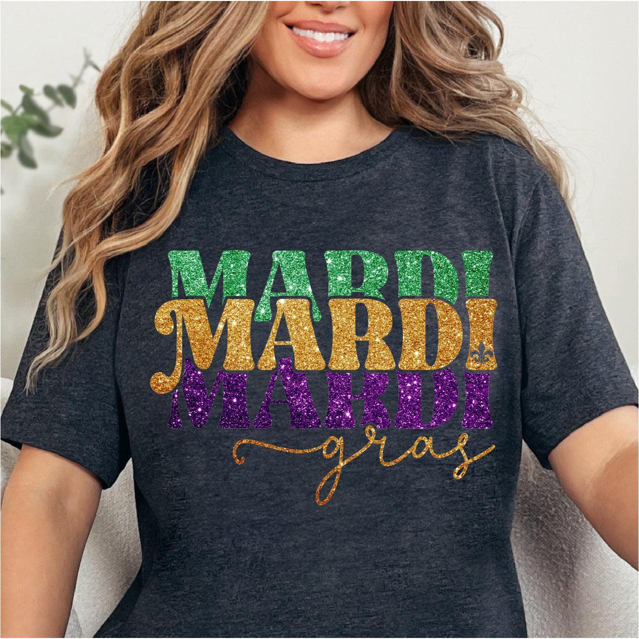 Glitter Mardi Gras DTF Transfer Print, T-Shirt Transfer – Nashville ...
