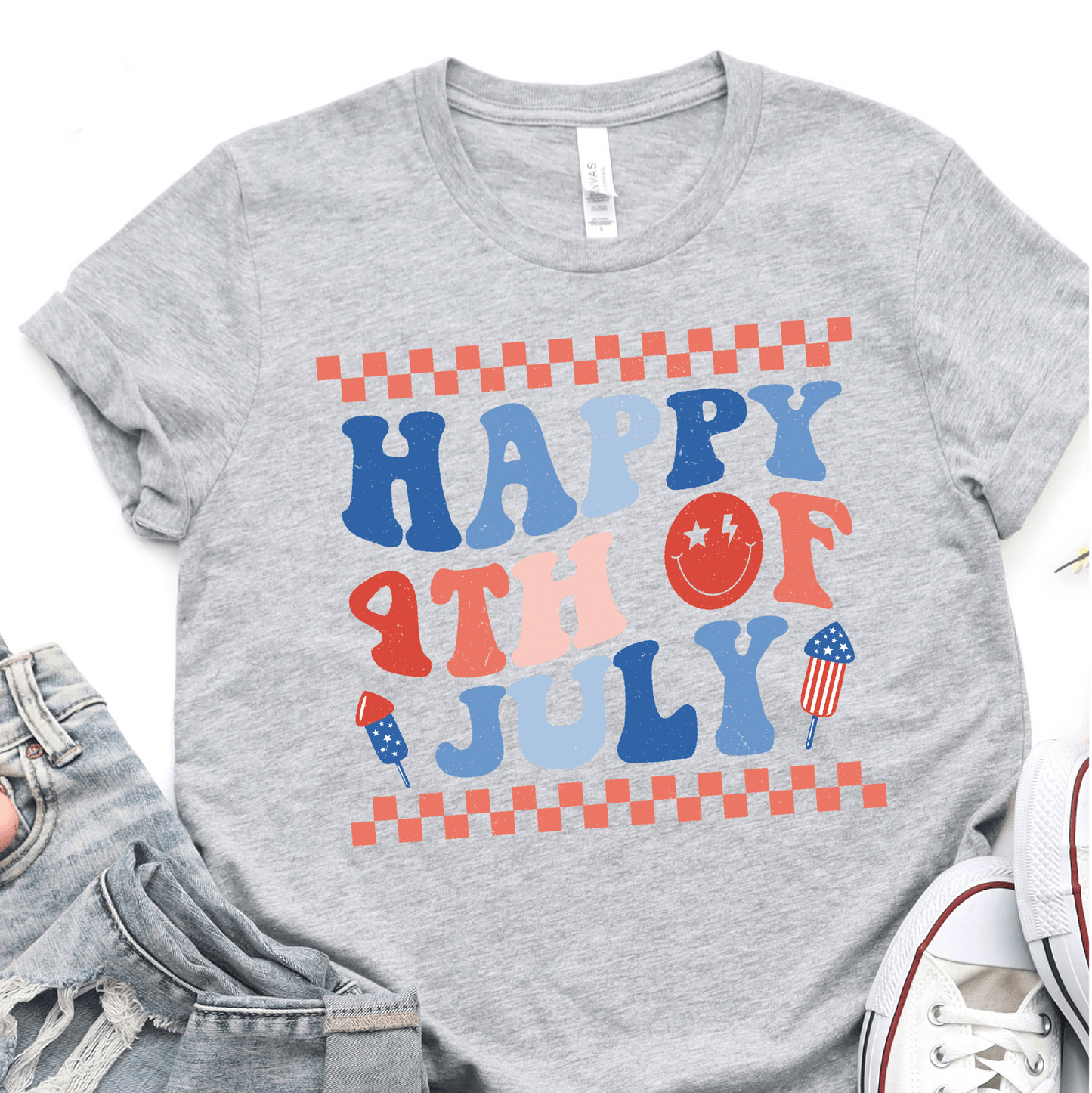 Happy 4th of July - Fireworks - 4th of July DTF Transfer - Independence Day T-shirt Transfer - Nashville Design House