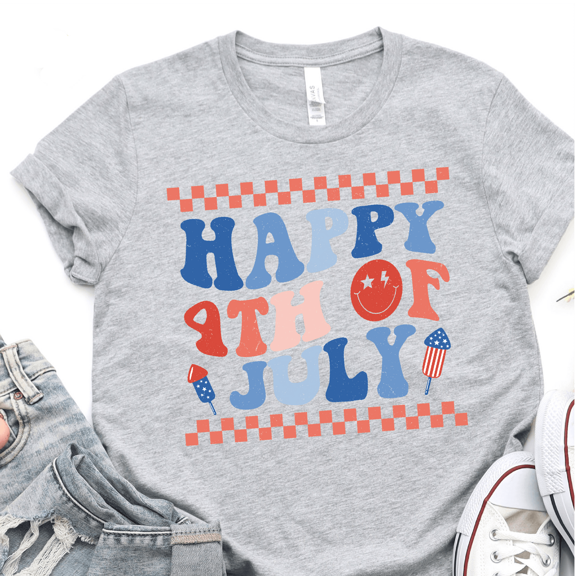 Happy 4th of July - Fireworks - 4th of July DTF Transfer - Independence Day T-shirt Transfer - Nashville Design House