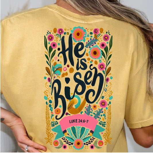 He Is Risen Easter DTF T-Shirt Transfer - Nashville Design House