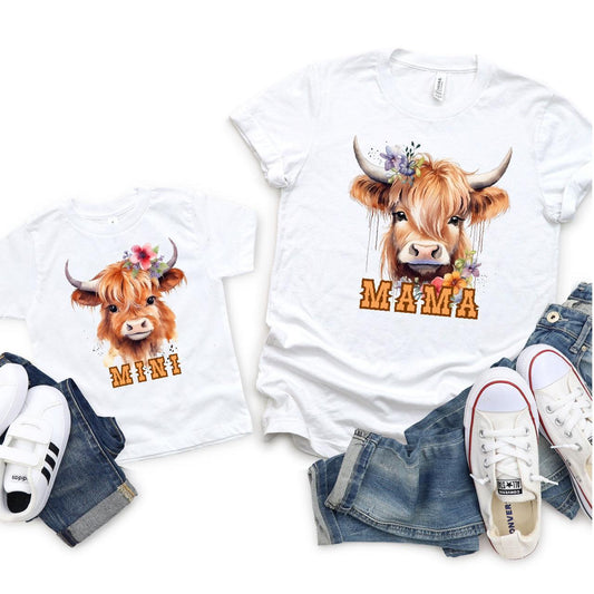 Highland Cow Mama + Mini DTF Transfer - Nashville Design House