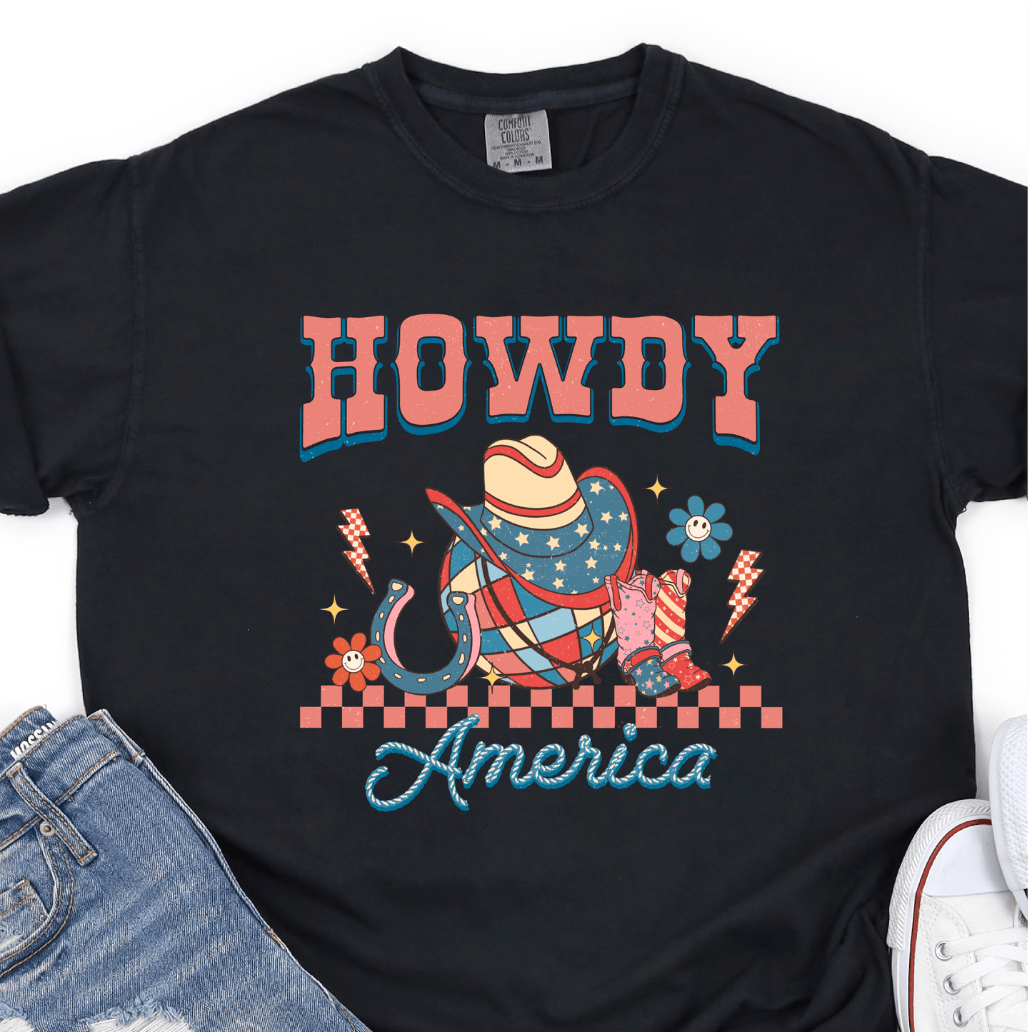 Howdy America - 4th of July DTF Transfer - Independence Day T-shirt Transfer - Nashville Design House