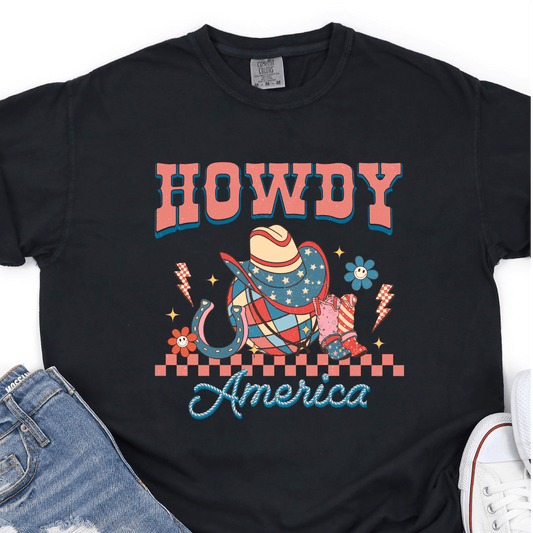 Howdy America - 4th of July DTF Transfer - Independence Day T-shirt Transfer - Nashville Design House