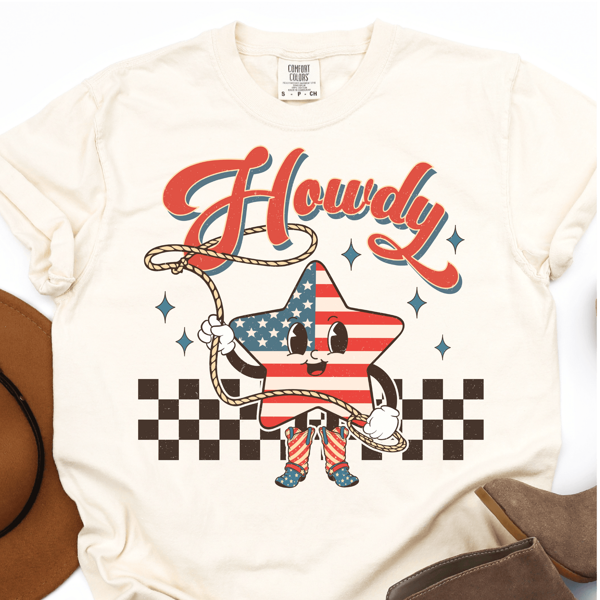 Howdy - Rodeo Start - American Flag - 4th of July DTF Transfer - Independence Day T-shirt Transfer - Nashville Design House