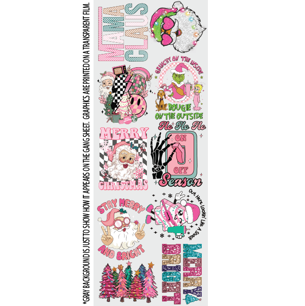 I'm Dreaming of a PINK Christmas GANG SHEET (22inx60in) - Nashville Design House