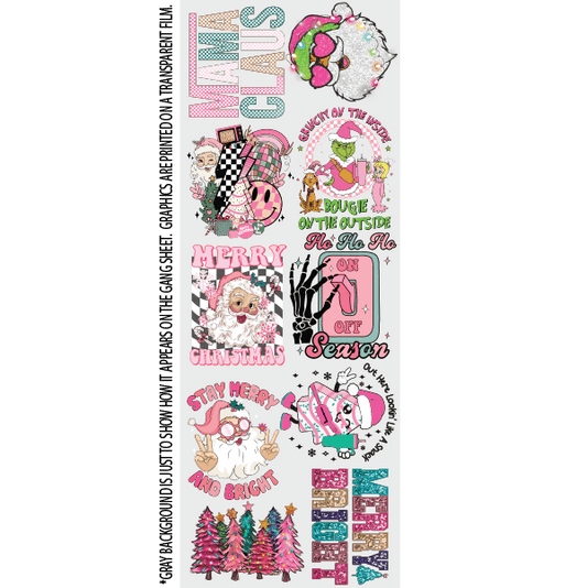 I'm Dreaming of a PINK Christmas GANG SHEET (22inx60in) - Nashville Design House