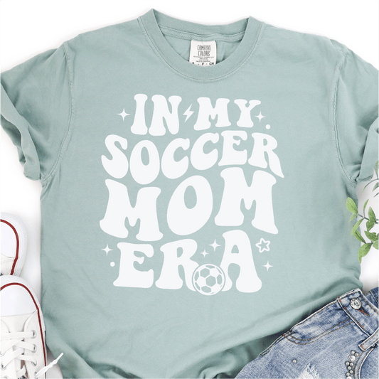 In My Soccer Mom Era - White Print - Soccer T-shirt Transfer - Nashville Design House