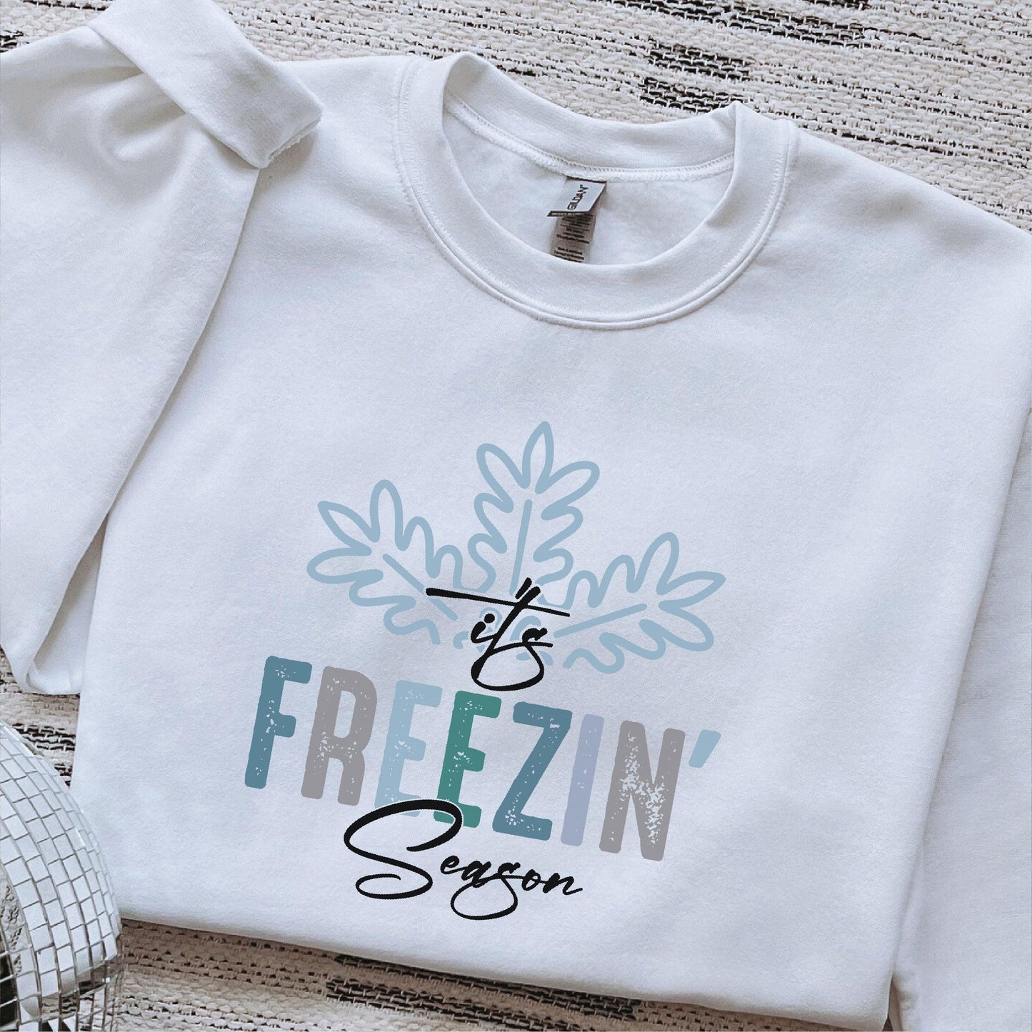 It’s Freezin’ Season DTF Transfer – Snowflake Winter Design - Nashville Design House