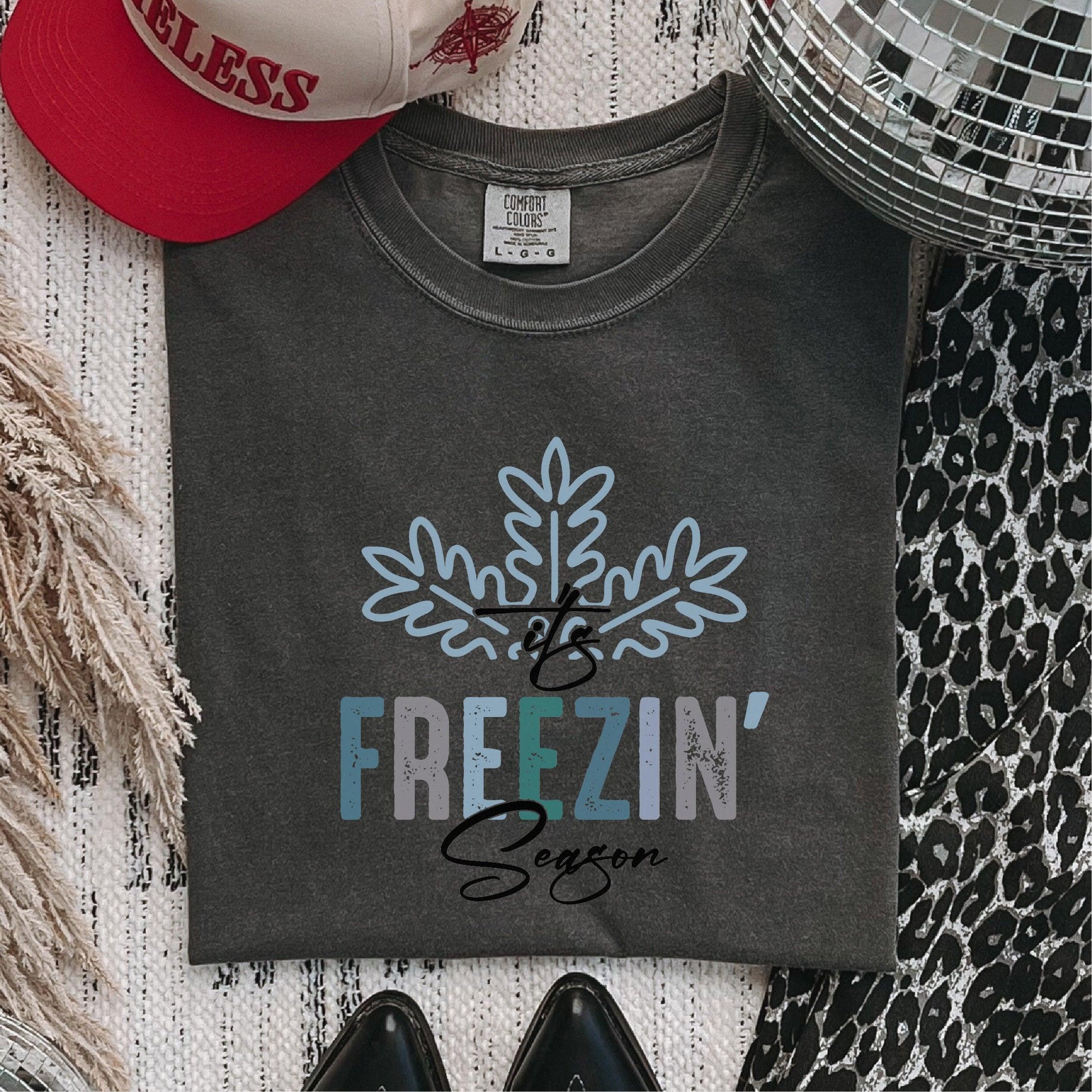 It’s Freezin’ Season DTF Transfer – Snowflake Winter Design - Nashville Design House