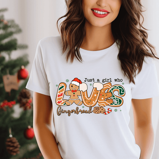 Just A Girl Who Loves Gingerbread DTF Transfer - Nashville Design House