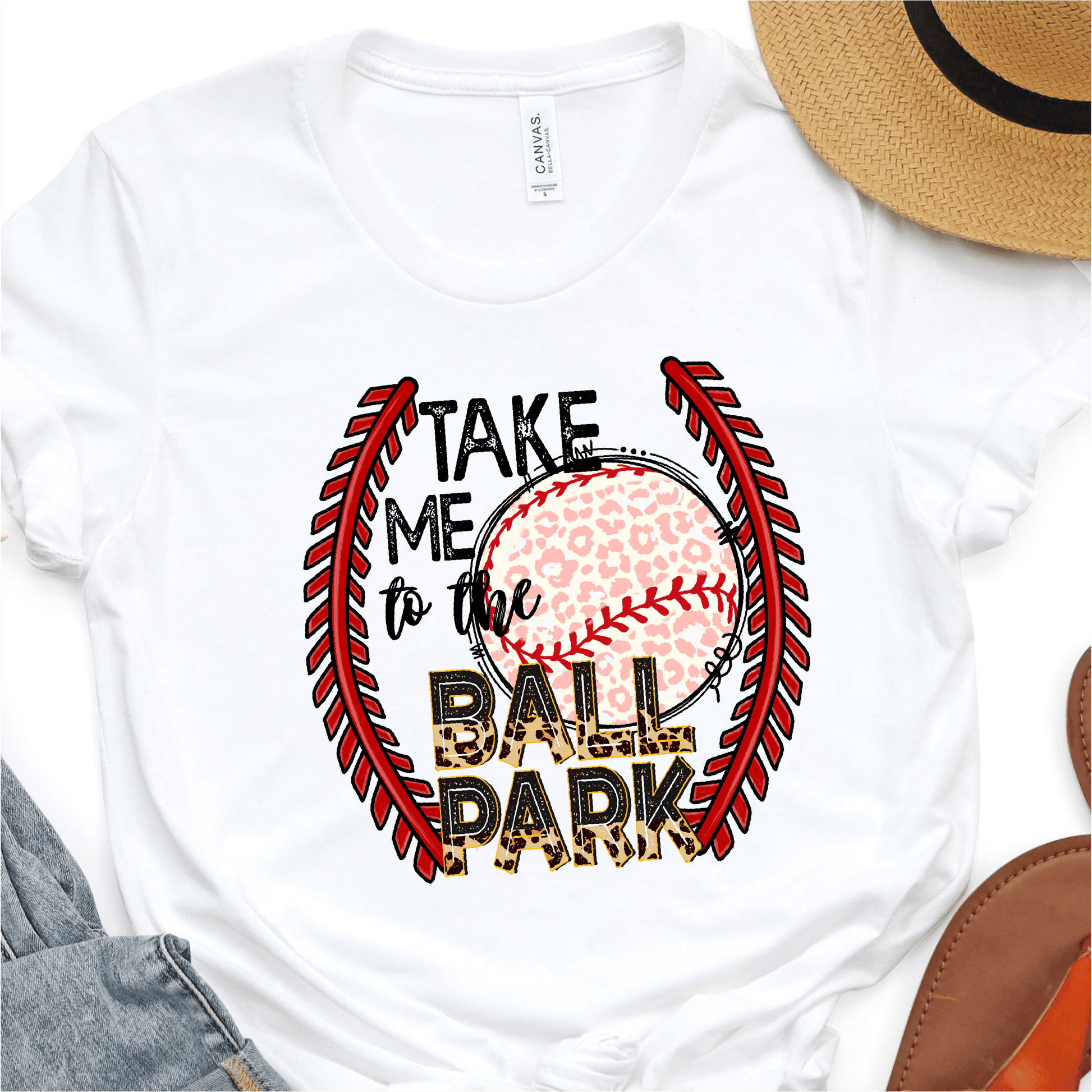 Leopard Baseball Take Me To The Ball Park - Baseball DTF Transfer - Nashville Design House