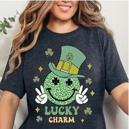 Leopard Smiley Face Lucky Charm DTF T-Shirt Transfer - Nashville Design House