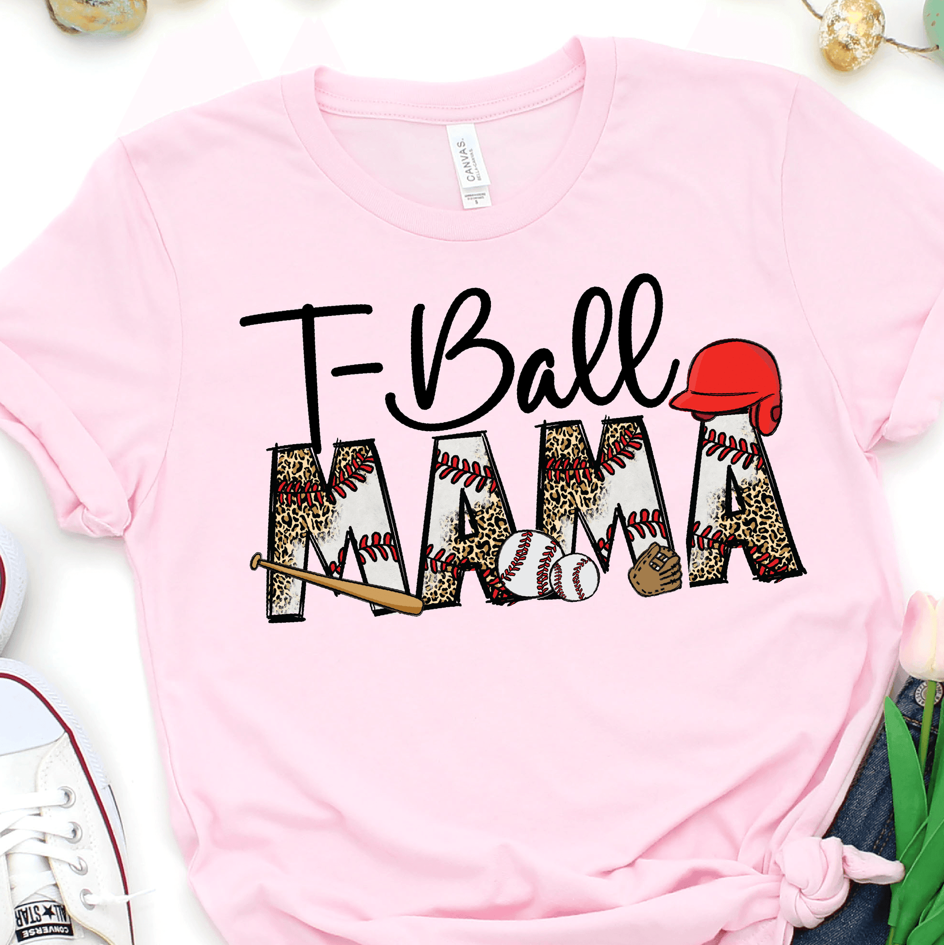 Leopard T-Ball Mama - Baseball DTF Transfer - Nashville Design House