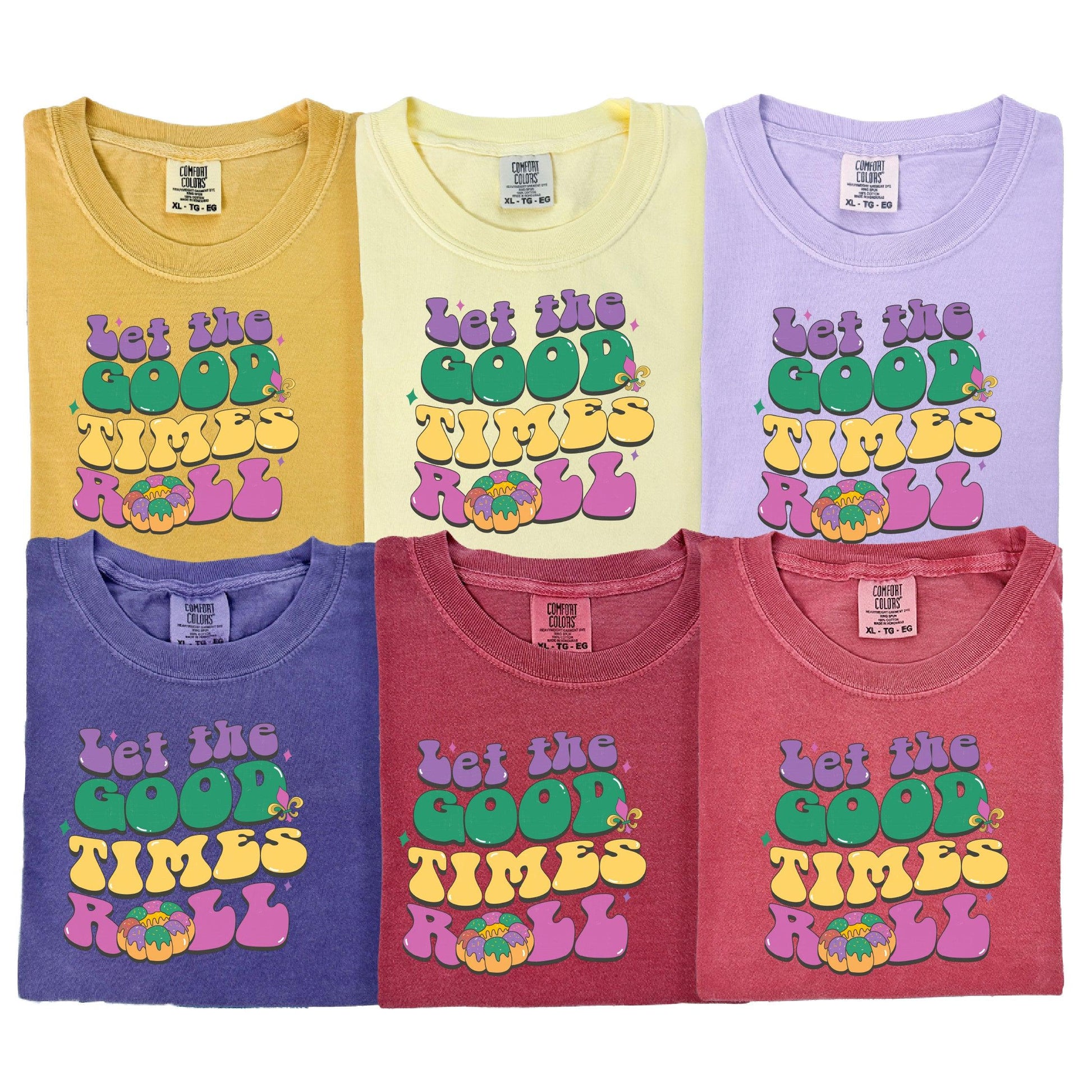 “Let the Good Times Roll” King Cake Retro Mardi Gras DTF Transfer - Nashville Design House