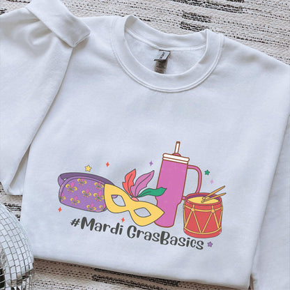 “Mardi Gras Basics” DTF Transfer – Mask, Drum, Tumbler & Belt Bag Vibes - Nashville Design House