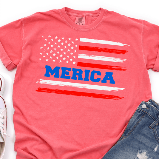 Merica Flag - 4th of July DTF Transfer - Independence Day T-shirt Transfer - Nashville Design House