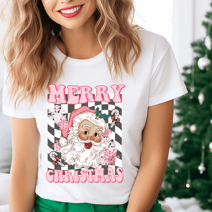 Merry Christmas, Pink Santa DTF Transfer - Nashville Design House