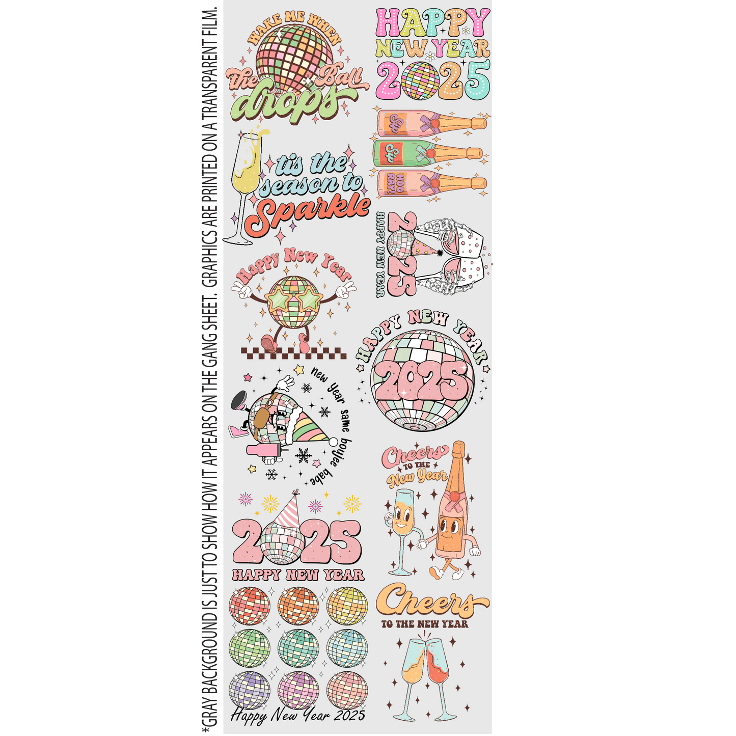 New Year's Eve GANG SHEET (22inx60in) - Nashville Design House