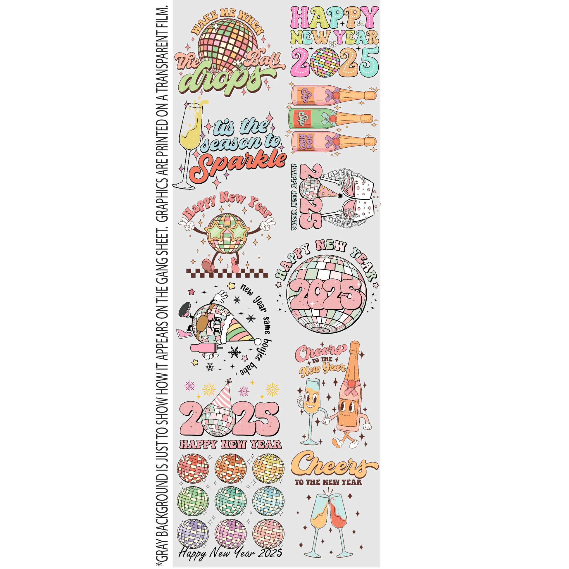 New Year's Eve GANG SHEET (22inx60in) - Nashville Design House