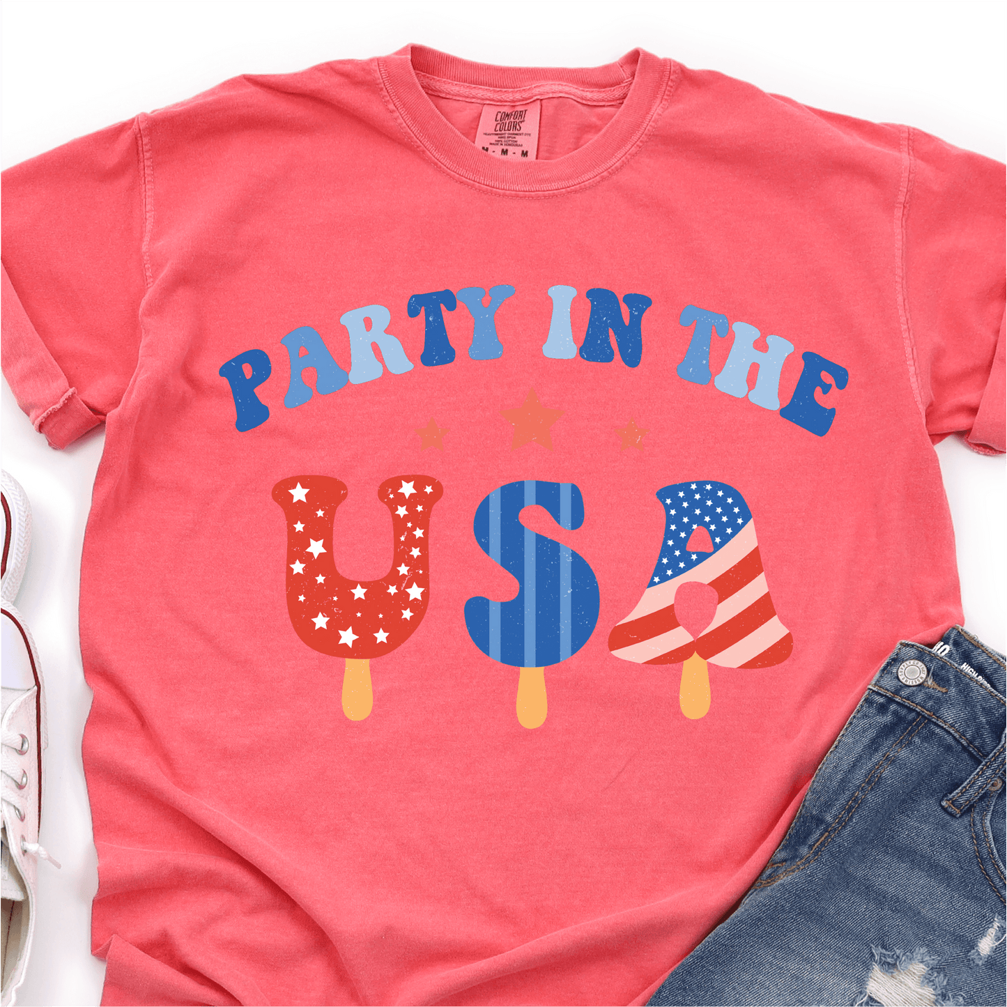 Party in the USA - Popscicles - 4th of July DTF Transfer - Independence Day T-shirt Transfer - Nashville Design House