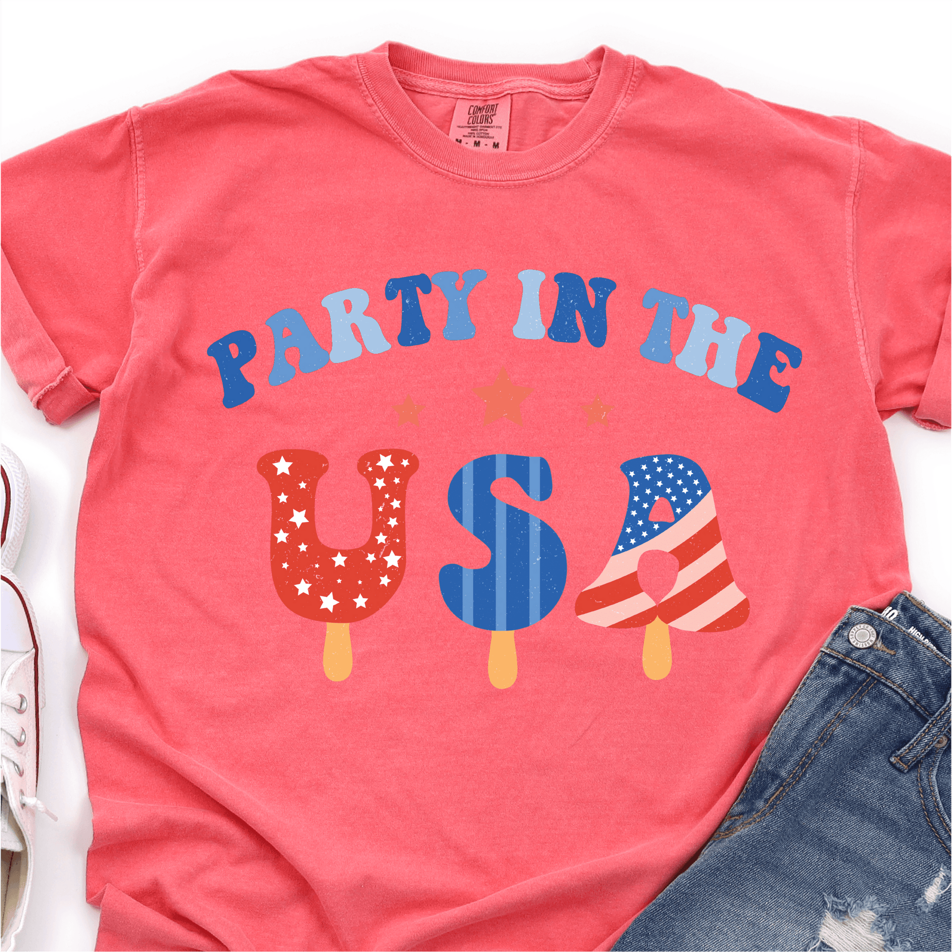 Party in the USA - Popscicles - 4th of July DTF Transfer - Independence Day T-shirt Transfer - Nashville Design House