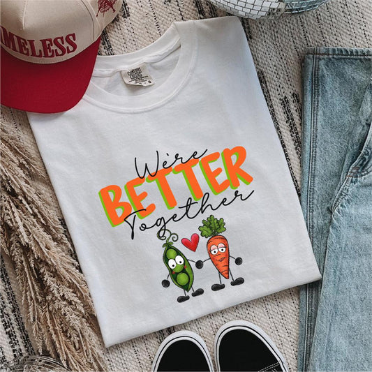 Peas and Carrots Valentine’s DTF Transfer | We're Better Together | Twins Designs - Nashville Design House