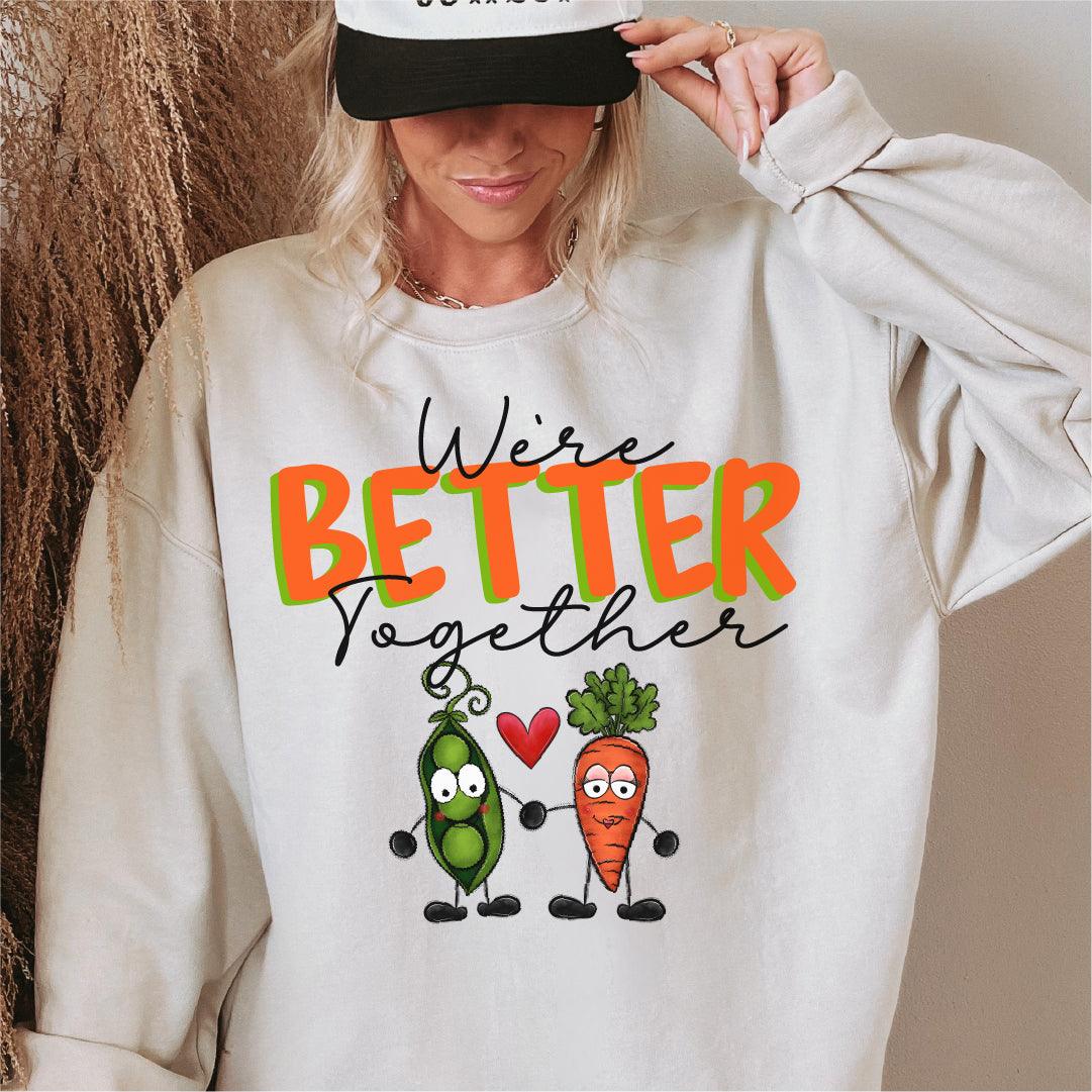 Peas and Carrots Valentine’s DTF Transfer | We're Better Together | Twins Designs - Nashville Design House