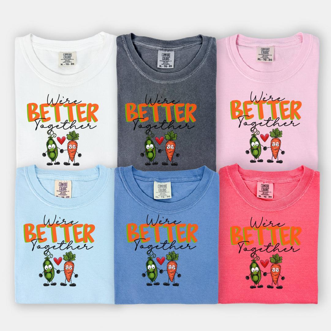 Peas and Carrots Valentine’s DTF Transfer | We're Better Together | Twins Designs - Nashville Design House