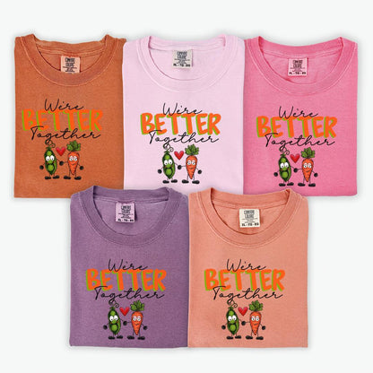 Peas and Carrots Valentine’s DTF Transfer | We're Better Together | Twins Designs - Nashville Design House