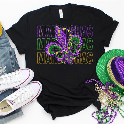 Pretty Fleur De Lis, Mardi Gras DTF Transfer Print, T-Shirt Transfer - Nashville Design House