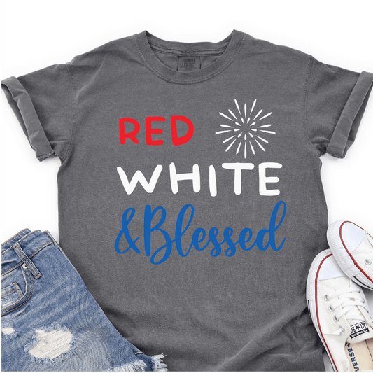 Red, White & Blessed - 4th of July DTF Transfer Independence Day T-shirt Transfer - Nashville Design House