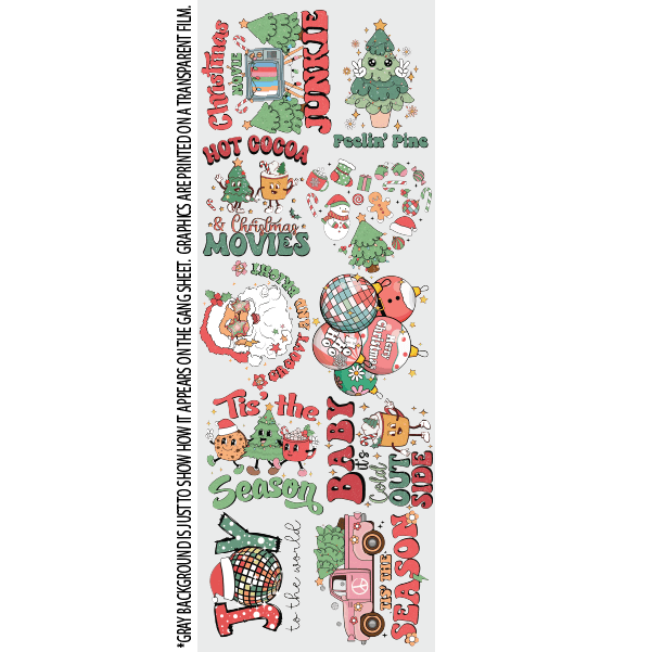 Retro Christmas GANG SHEET (22inx60in) - Nashville Design House