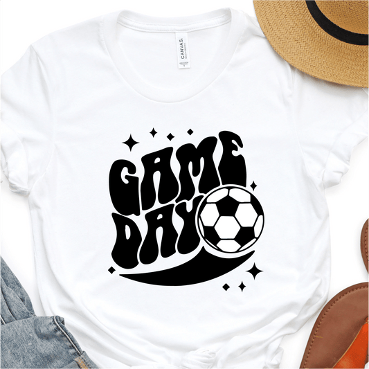 Retro Soccer Game Day - Black Print - Soccer DTF Transfer - Soccer T-shirt Transfer - Nashville Design House