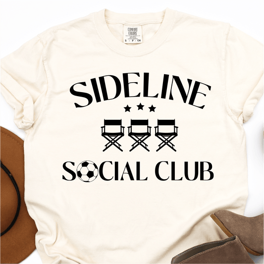 Sideline Social Club - Black Print - Soccer DTF Transfer - Soccer T-shirt Transfer - Nashville Design House