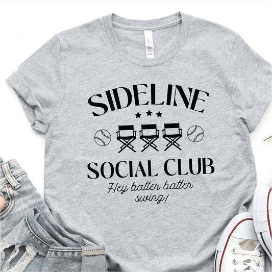 Sideline Social Club - Hey Batter Batter - Swing - Black - Baseball DTF Transfer - Nashville Design House