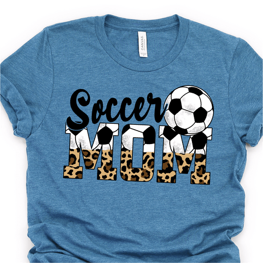 Soccer Ball and Leopard - Soccer Mom - Soccer T-shirt Transfer - Nashville Design House