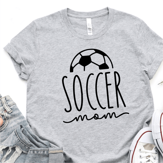 Soccer Ball Mom - Black Print - Soccer T-shirt Transfer - Nashville Design House