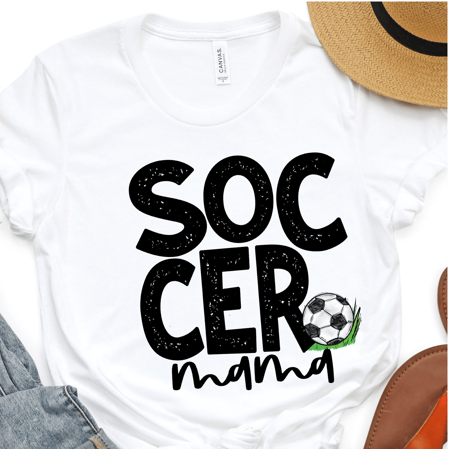 Soccer Mama - Hand Drawn Soccer Ball - Soccer T-shirt Transfer - Nashville Design House