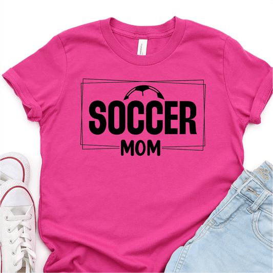 Soccer Mom - Soccer Ball - Black Print - Soccer DTF Transfer - Soccer T-shirt Transfer - Nashville Design House