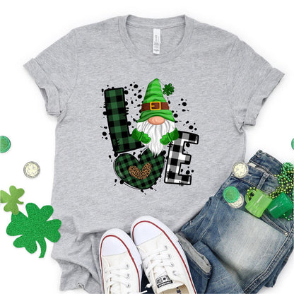 St. Patrick's Day Love Gnome DTF T-Shirt Transfer - Nashville Design House