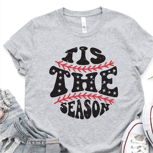 Tis The Season - Black and Red - Baseball DTF Transfer - Nashville Design House